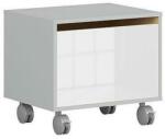 EU-R Dulap pentru mobilier Nandu 40 cm alb lucios cu gri si stejar polonez Garderoba