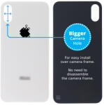 Apple iPhone XS Max - Sticlă Carcasă Spate cu Orificiu Mărit pentru Cameră (Silver), Silver