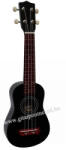 MSA UK-6 BK, fekete szoprán ukulele vékony tokkal