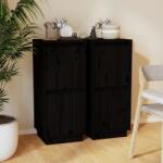 vidaXL Servante, 2 buc. , negru, 31, 5x34x75 cm, lemn masiv de pin (813389) Comoda