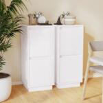 vidaXL Servante, 2 buc. , alb, 31, 5x34x75 cm, lemn masiv de pin (813383) Comoda