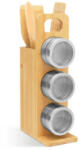 Bewello Mágneses fűszertartó (bambusz eszköz szettel, 7 részes, 80 x 135 x 275 mm) (BW1007)