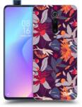 Picasee Husă neagră din silicon pentru Xiaomi Mi 9T (Pro) - Purple Leaf