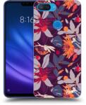 Picasee Husă neagră din silicon pentru Xiaomi Mi 8 Lite - Purple Leaf