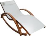 HORECANO Дървен шезлонг с текстилен тип люлка 172x72x70cm КРЕМ (ODF502) (0166265)