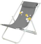 Horecano Hg-Стол плажен 3 позиционен (20289) flower 6 СИВ (019589)