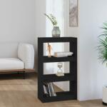 vidaXL Bibliotecă/Separator cameră negru 60x30x103, 5 cm lemn masiv pin (808167) Biblioteca