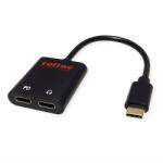 Roline Adapter USB C - 2xC, Audio + PD, Roline 12.03. 3219 (12.03.3219)