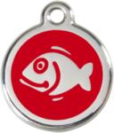 Red Dingo Rozsdamentes hal mintás acél biléta piros - falatozoo