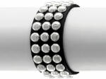 Leather & Steel Fashion Brățară ținte 3 rânduri BLACK SNAKE - LSF1 90
