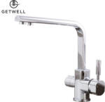 Getwell Square-R, két karos, 3 utas Konyhai Csap Víztisztítókhoz Króm színben (GW210C)
