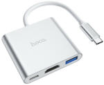 hoco. Хъб Hoco HB14 Easy use Type-C ( Type-C to USB3.0+HDMI+PD) - Сребрист