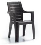 Novussi Elegance fa hatású kerti szék újrahasznosított műanyagból Sötétbarna