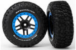 Traxxas Roata Traxxas 2.2 / 3.0", disc SCT Split-Spoke negru-albastru, anvelope KM2 (2) (TRA5883A)