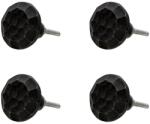 Clayre & Eef Set 4 butoni mobilier din fier negru 4x3 cm (64896)