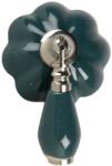 Clayre & Eef Maner mobila din aluminiu argintiu si ceramica verde 8 cm x 6 cm x 4 h (64780)