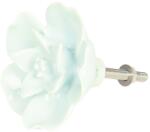 Clayre & Eef Buton mobila din fier si ceramica verde model Floare Ø 4 cm (64281)