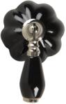 Clayre & Eef Maner mobila din aluminiu argintiu si ceramica neagra 8 cm x 6 cm x 4 h (64779)