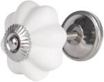 Clayre & Eef Buton mobila din fier si ceramica alb mat Ø 4 cm (64377)