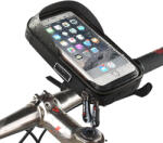  Kormányra szerelhető biciklis telefontartó, táska vízálló fekete (B17C-BLACK)