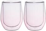 KRASINO Set 2 pahare Arlen, pereti dubli, roz, 300 ml, 8.5x9.5 cm Pahar