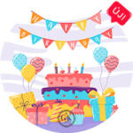 Gyertyakovács Happy Birthday szülinapi tortás tortaostya
