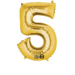 Balloons4party Balon folie cifra 5 auriu 55 cm