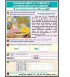 EURO-DLF Pronuntarea si scrierea cuvintelor care contin x Partile principale de propozitie. Propozitia simpla (DUO) - Plansa cu 2 teme distinct (CP20)