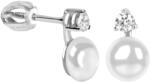 Brilio Silver Ezüst fülbevalók szintetikus gyöngyből és kristályból 435 001 00025 04