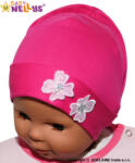 Baby Nellys Căciuliță din bumbac bebeluși Flori Baby Nellys ® - roz puternic