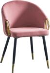 Tempo Dizájn fotel, rózsaszín velvet szövet/gold króm arany, DONKO