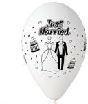  5 darabos latex lufi szett - Fehér - Just Married felirattal