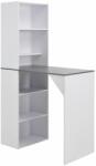 vidaXL Masă de bar cu dulap, alb, 115 x 59 x 200 cm (280231) - maryon