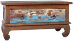 vidaXL Măsuță de cafea, 80 x 50 x 40 cm, lemn de tec reciclat (289057) - maryon Masa de cafea