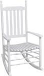vidaXL Scaun balansoar cu șezut curbat, alb, lemn (40858) - maryon Balansoar