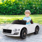 HOMCOM Masina electrica HOMCOM pentru copii Bentley cu conducere manuala si telecomanda cu 2 usi, lumini si sunete, 108x60x43cm, alb (370-045)