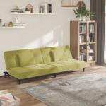 vidaXL Canapea extensibilă cu 2 locuri, 2 perne, verde, textil (337422) Canapea