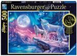 Ravensburger Puzzle luminos Ravensburger din 500 de piese - Lupi (14952) Puzzle