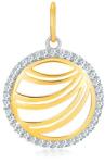 Ekszer Eshop 585 arany medál - kettős cirkónia vonallal fehér aranyból