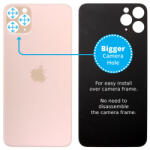 Apple iPhone 11 Pro Max - Sticlă Carcasă Spate cu Orificiu Mărit pentru Cameră (Gold), Gold