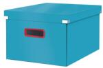 LEITZ Cutie depozitare LEITZ Cosy Click & Store, carton laminat, pliabila, cu capac si maner, 28x20x37 cm, albastru celest (L-53480061)