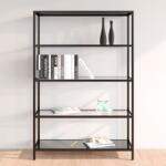 vidaXL Raft, negru și transparent, 100x36x168 cm, sticlă securizată (331638) Biblioteca