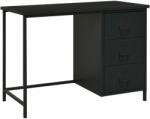 vidaXL Birou cu sertare, negru, 105x52x75 cm, oțel, industrial (339634)