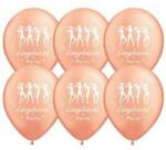  11 inch-es Táncolós Lánybúcsú Party Rosegold Fehér Lufi (6 db/csomag)