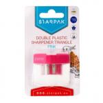 Starpak Műanyag dupla tartályos háromszög alakú hegyező - pink