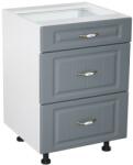 Spectral Mobila Corp inferior 60 cu 3 sertare metalice pentru greutate Zebra MDF gri dungi