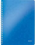 Leitz WOW irodai jegyzetfüzet, PP, A4, 80 lap, spirál, matek, kék (LZ46380036)