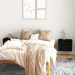 vidaXL Dulapuri de perete, 2 buc. , negru, 45x30x35 cm, lemn masiv pin (813444) Raft