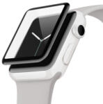  Full Screen lcd kijelző hajlított üvegfólia, ütésálló védőfólia Apple Watch Series 7 GPS 41mm, 8 41mm, fekete (3D, 9H)