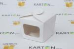 Szidibox Karton Ajándék kartondoboz fehér, fóliás, ablakos 95x95x80mm (SZID-00892)